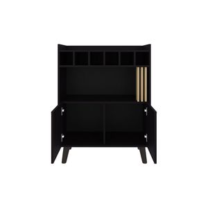 ตู้บาร์ 2 ประตู สีดำและไม้โอ๊คธรรมชาติ พร้อมชั้นวาง 1 ชั้น - Product Image 5