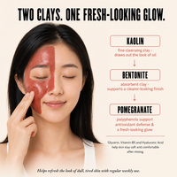 Masker Wajah Pembersih Tanah Liat Delima Merah Label Pribadi OEM dengan Kaolin untuk Perawatan Kulit Sensitif