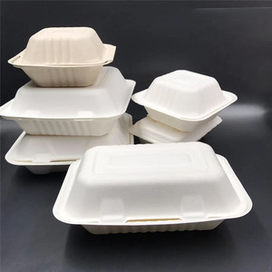 600ml Eco Friendly togo scatola di imballaggio bagassa porta via monouso biodegradabile contenitore per alimenti caldi - Product Image 2