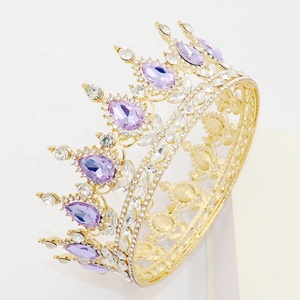 Tiaras <span class=keywords><strong>de</strong></span> Cristal Grandes Personalizadas al por Mayor, Plateadas, con Diseño <span class=keywords><strong>de</strong></span> Princesa, Estilo Redondo, para Concursos <span class=keywords><strong>de</strong></span> Belleza, <span class=keywords><strong>Coronas</strong></span> <span class=keywords><strong>de</strong></span> Reina Doradas Personalizadas - Product Image 1