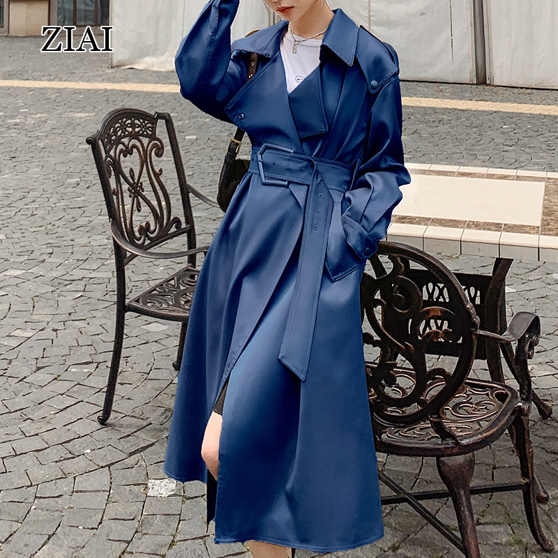 royal blue long coat womens