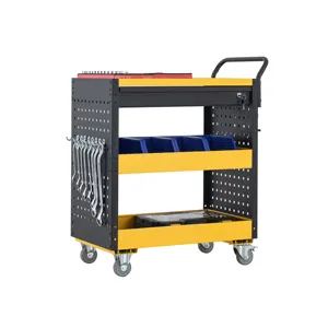 Low Price Tool Cart with Wheels and Wooden Top, Drawer Liner, Mobile Toolbox for Workshop Mechanics Garage for tool organizer