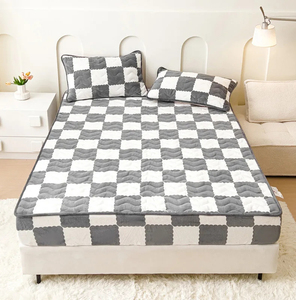 Drap-housse gris et blanc uni ultra doux et respirant, literie pour adultes toutes saisons, durable, de haute qualité, lavable - Product Image 1