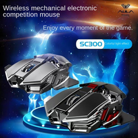 AULA Tarantula SC300 2.4GHz sans fil RVB LED rétro-éclairé Mini Slim E-Sports Mouse Rechargeable pour ordinateur portable et ordinateur de bureau