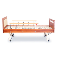 Lit médical de dernière génération pour les soins à domicile, lit d'hôpital en bois pour personnes âgées, table médicale à double manivelle