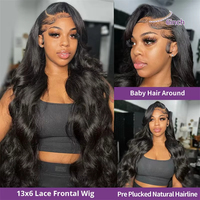 Pelucas de Cabello Humano Baratas con Ondas Suaves y Encaje Frontal 360, Pelucas de Encaje Frontal HD al por Mayor, Pelucas de Encaje Completo para Mujeres Negras