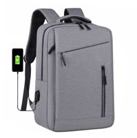 Sac à dos pour ordinateur portable léger, résistant à l'eau, en Oxford, antichoc, avec sangle de bagage, port USB, pour les déplacements professionnels et les voyages