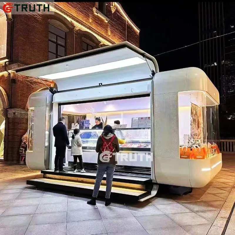شاحنة طعام مخصصة هوت دوج بيتزا قهوة آيس كريم متنقل مركز تسوق ليلي سيارة بوفيه