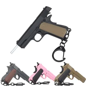 L471 2021 Nieuwe 1911 Model Sleutelhanger 1:4 Verminderde Tactical Pistol Vorm Gun Wapen Sleutelhanger Sleutelhanger Ring Nylon Afbreekbaar Gift