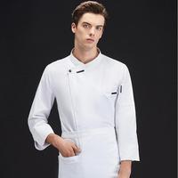 Manteau rouge uniforme de chef professionnel avec haut en coton polyester à manches longues pour hôtels restaurants cuisines-salopette de chef sushi