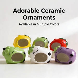 Abri en céramique pour hamster, style aubergine, maison rafraîchissante en céramique, abri de refroidissement mignon pour petits animaux, vente en gros - Product Image 1