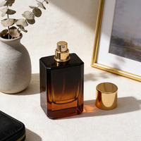 Flacons de parfum en verre de haute qualité, recyclables, avec logo personnalisé, 100 ml, brun, bleu, rouge, impression sérigraphique, avec boîte cadeau et sac