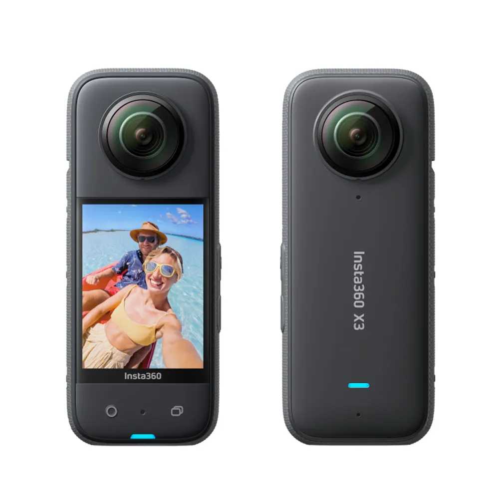 Insta360 X3 - 360 डिग्री निविड़ अंधकार खेल कैमरा के साथ 1/2 इंच सेंसर, स्थिर शूटिंग, 2.29 इंच टच स्क्रीन, लाइव प्रसारण.