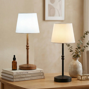 Lampe de table classique de style européen, nordique, moderne et luxueuse, LED, rechargeable par contact, <span class=keywords><strong>abat</strong></span>-<span class=keywords><strong>jour</strong></span> en tissu, modèle haut de gamme sans fil - Product Image 3