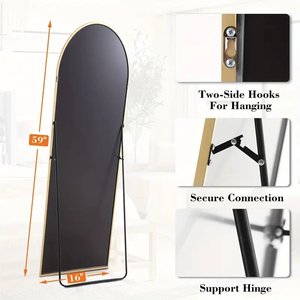 Specchio da parete decorativo a figura intera in oro moderno 4mm in lega di alluminio <span class=keywords><strong>Design</strong></span> portatile in piedi per matrimonio o decorazioni per la casa - Product Image 2