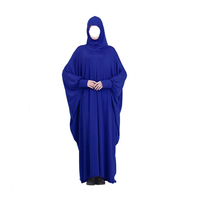 Robe Abaya en polyester violet du Moyen-Orient, vêtements islamiques pour femmes, taille unique, décontractée et pour la prière, vente en gros
