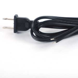 Ac Power Cord 2 Wire Nema Plug <b>Stripped</b> End <b>PVC</b> Material Home Appliance Use - Product Image 2