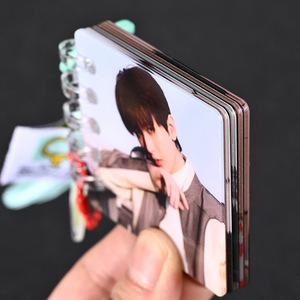 Porte-clés en acrylique avec album photo double face, personnalisable, cadeau DIY pour célébrités, impression personnalisée - Product Image 1