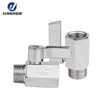 Mini-vanne à boisseau sphérique en acier inoxydable 304, filetage mâle-femelle 1/2 pouce PN63, levier de commande, eau, huile, air