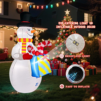 Bonhomme de neige gonflable de Noël de 8 pieds avec sac cadeau et lumière LED, ornement de Noël pour la cour, la pelouse, la maison, la décoration extérieure des fêtes