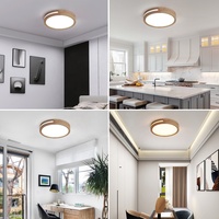 Contemporain Simple Rond LED Plafonnier Hôtel Restaurant En Bois Encastré Lumière Éclairage Décoratif