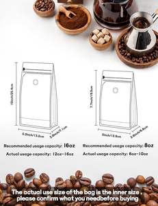 Sacs à café bleus brillants avec pochettes debout à valve (toute taille peut être personnalisée) Valve de dégazage Sacs de stockage des aliments à bande ouverte facile - Product Image 6