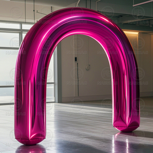 Arche gonflable d'entrée géante Décoration de fête Miroir réfléchissant Arche gonflable pour événements artistiques-Rose, Argent, <span class=keywords><strong>Vert</strong></span>, Bleu - Product Image 2