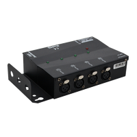 YINUO 4DX DMX512 6A Répartiteur Amplificateur de Signal 4 Canaux pour Lumières Mobiles DJ/Bar/Fête/Spectacle/Scène LED – Garantie 1 An