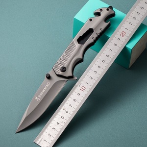 Couteau pliant tactique de survie portable en gros, lame en acier inoxydable personnalisée, logo laser en aluminium pour le camping et le bricolage - Product Image 5