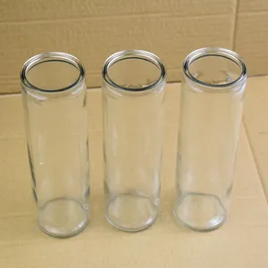 wholesale 7 days tall religious candle container glass cylinder candle holder jar for church