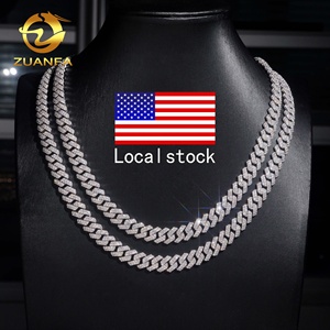 En Stock Entrepôt USA Chaîne & Bracelet Cubain Miami 10 mm à 2 Rangs en Argent Massif 925 avec Diamants Moissanite VVS1 Style Hip Hop Iced Out - Product Image 1