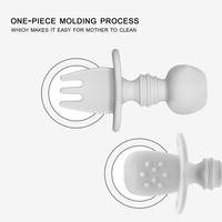 Cuillère de formation des gencives à pointe souple Ustensiles pour bébé Fournitures d'alimentation Cuillères d'alimentation en silicone pour bébé et bébé de première étape