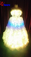 Robe LED à longue traîne, robe LED à pixels, robe de mariée LED, longue jupe LED, robe de soirée LED, vêtements de scène, robes pour filles
