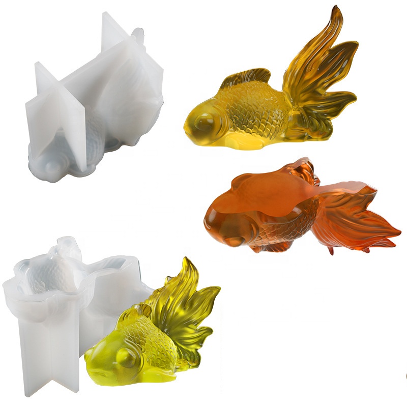 Kichvoe 2 Moldes De Silicona De Pez Koi, Moldes De Pastel De Carpa Para