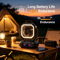 Ventilateur de table/bureau portable USB rechargeable authentique avec quatre modes de ventilation, idéal pour l'été (emballage en carton ondulé)