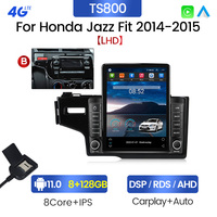Autoradio MEKEDE 8+128 Go IPS+2.5D+DSP pour Honda Jazz Fit 2014-2015, stéréo BT, AM FM, Android, multimédia de voiture, GPS