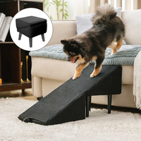Rampe et escalier convertible 2-en-1 pour chien, pliable, en plastique et bois, marchepied pour animaux de compagnie, pour petits chiens âgés, soutien articulaire, antidérapant
