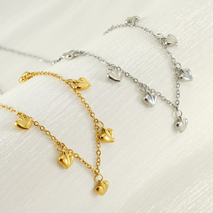 Heart Shape Pendant Necklace Gold Stainless Steel Choker Chain For Women Gift Jewelry - Product Image 1