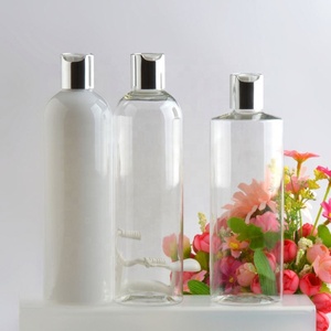 300ml 400ml 500ml Aluminum <b>Disc</b> Top Cover Black White Body Wash Bottle Shampoo Soap Containers - Product Image 3