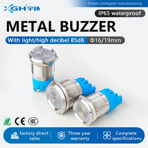 Bouton de commutation de sonnerie en métal étanche éclairé YUDA avec lumière, volume élevé de décibels, IP65, <span class=keywords><strong>19</strong></span>/22mm, courant d'entrée 30mA, rouge - Product Image 2