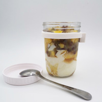 Pots de petit déjeuner avec cuillère bocal en verre hermétique yaourt avoine petit déjeuner salade de légumes avec cuillère bocal en verre portable