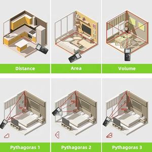Mesureur laser multifonctionnel 3 en 1, précision de 2mm, plage de mesure de 120m, angle de 90 degrés, télémètre à ligne croisée - Product Image 6