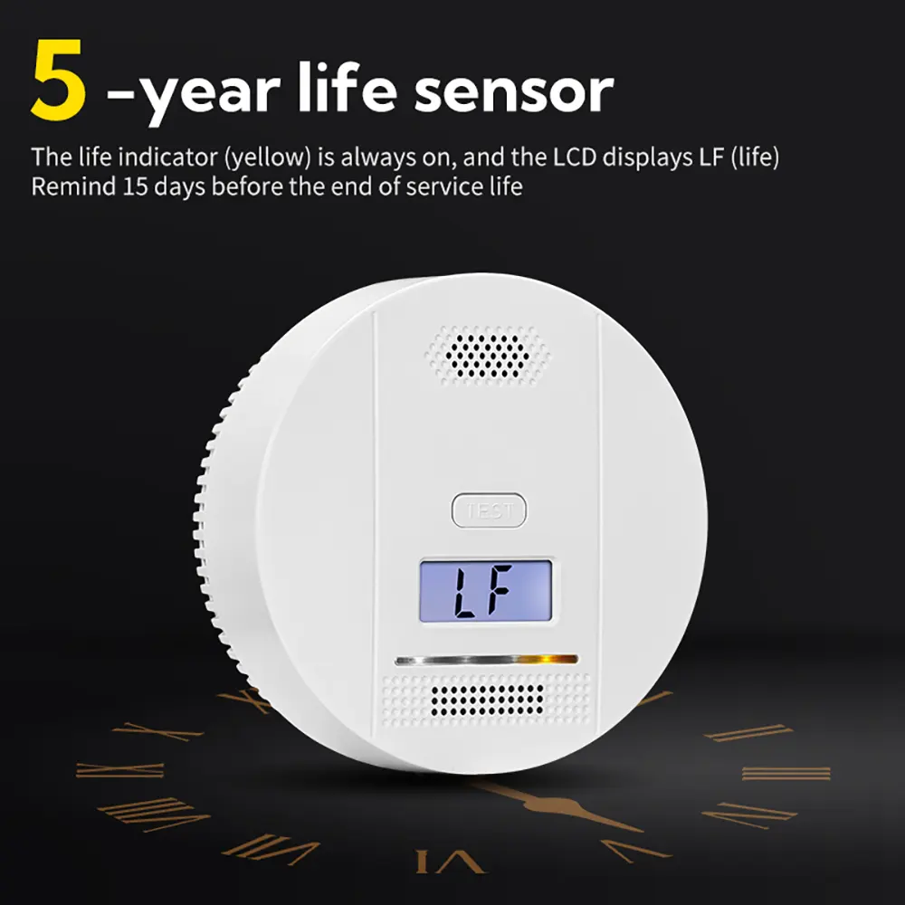 New Household Lpg Gas Detector Fire Alarm System carbon monoxide detector Gas Leak Portable Carbon Monoxide Detector for Travel