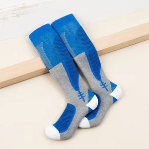 Calcetines Deportivos de Compresión hasta <span class=keywords><strong>la</strong></span> Rodilla, Tejidos, Gruesos, Azules, Personalizados, Cómodos, Transpirables y de Secado Rápido - Product Image 4