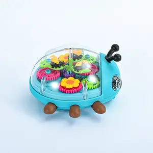 Samtoy Simulation Baby Universal Wheel Transparent Gear Car Plastic transparent gear beetle ladybug insect toy