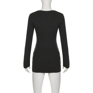 Mini <span class=keywords><strong>abito</strong></span> Sexy <span class=keywords><strong>in</strong></span> <span class=keywords><strong>pelle</strong></span> Patchwork 2025 nuovo autunno inverno moda elegante a maniche lunghe abiti da festa Club - Product Image 6