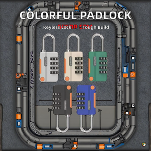 नए एंटी-चोरी जिम और स्विमिंग पूल कैबिनेट लॉक क्रोम-प्लेटेड डबल लीवर बहु-रंग टिकाऊ जस्ता मिश्र धातु पासवर्ड पैडलॉक - Product Image 2