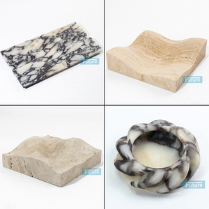 ขายร้อนหรูหราสีดําทองหินธรรมชาติหินอ่อน <span class=keywords><strong>Ashtray</strong></span> สําหรับซิการ์ - Product Image 4