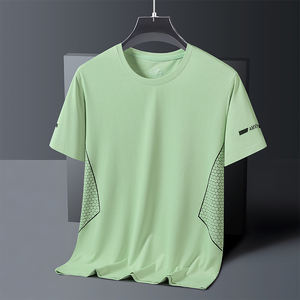 เสื้อยืดแขนสั้นผู้ชายผ้าตาข่ายระบายอากาศสำหรับฤดูร้อน ทรงหลวม ใส่สบาย ดีไซน์เรียบง่าย ใส่ได้หลายโอกาส - Product Image 2