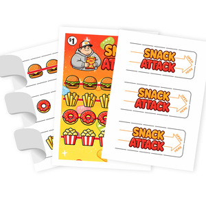 Wholesale Custom Design 3 Windows Food Theme Printed Pull Tab Tickets Prize Promotion Tear Off Cards - Product Image 2